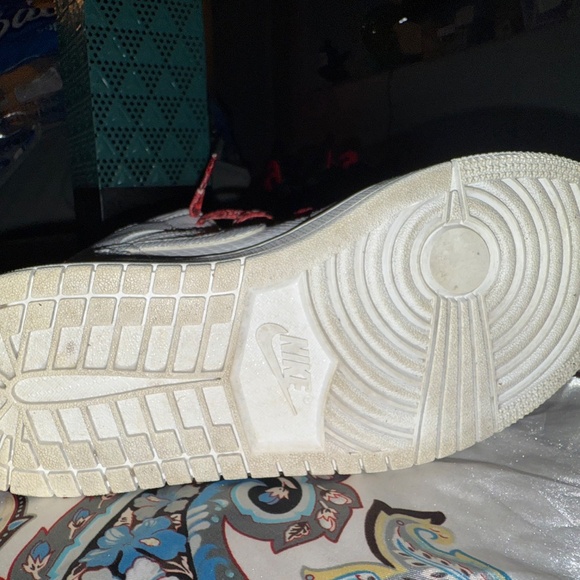 Air Jordan 1s white snakeskin with red Paisley pattern laces - Picture 6 of 8